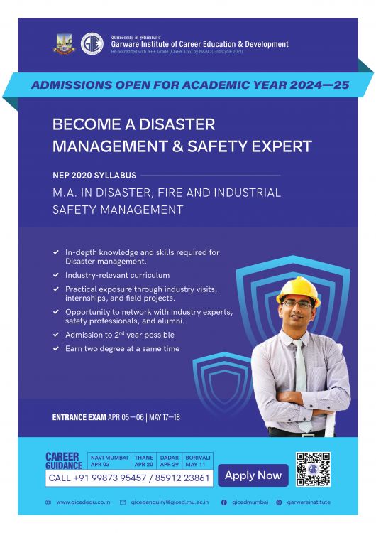 M.A. (Disaster, Fire, and Industrial Safety Management)